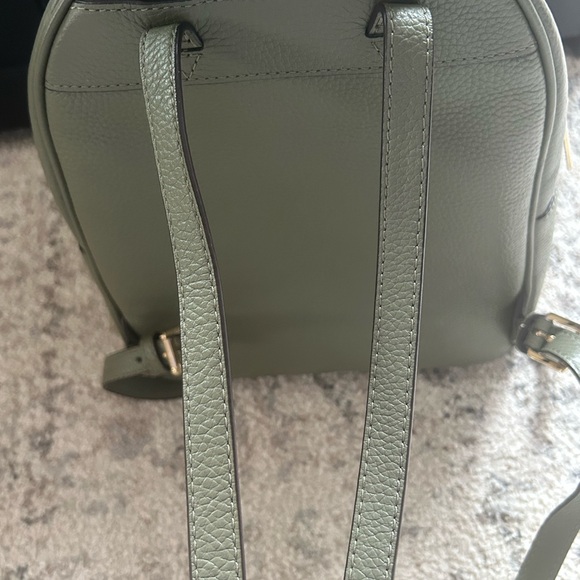 Michael Kors Olive Green Pebbled Leather Mini Backpack Gold Hardware NWOT - Picture 11 of 16